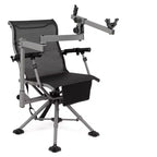 Chaise de Chasse Portable Costway avec Rotation à 360°, Pieds Réglables et Accoudoirs Porte-gobelet