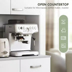 71 Armoire de cuisine, armoire de rangement haute avec support pour micro-ondes, buffet de cuisine moderne, 3 étagères réglables pour salon, salle à manger