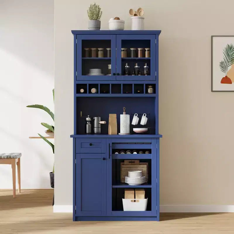 Armoire de cuisine haute (75 po) avec portes vitrées
