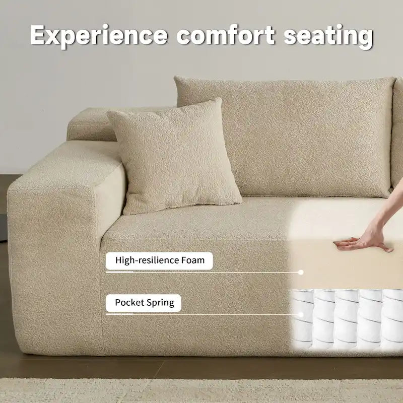 Canapé méridienne moderne rembourré avec coussins pour salon