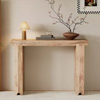 Console et Table d'appoint d'entrée Whisen de style ferme minimaliste en bois de manguier avec plateau épaissi