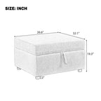 Pouf de rangement mobile 26,6 po