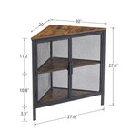 Table d'angle Javlergo, étagère de rangement moderne triangulaire à 3 niveaux avec 2 portes pour salon, chambre et bureau