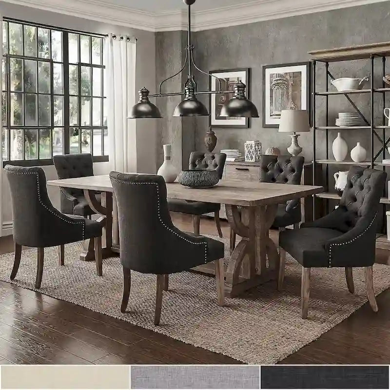 Ensemble de salle à manger 7 pièces en bois recyclé Paloma Farmhouse par iNSPIRE Q Artisan