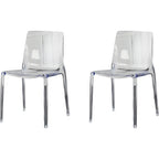 Chaise de salle à manger sans accoudoirs à dossier bas en acrylique ambre
