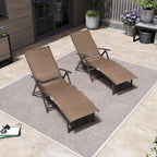Pellebant Lot de 2 chaises longues de patio réglables en aluminium – N/A