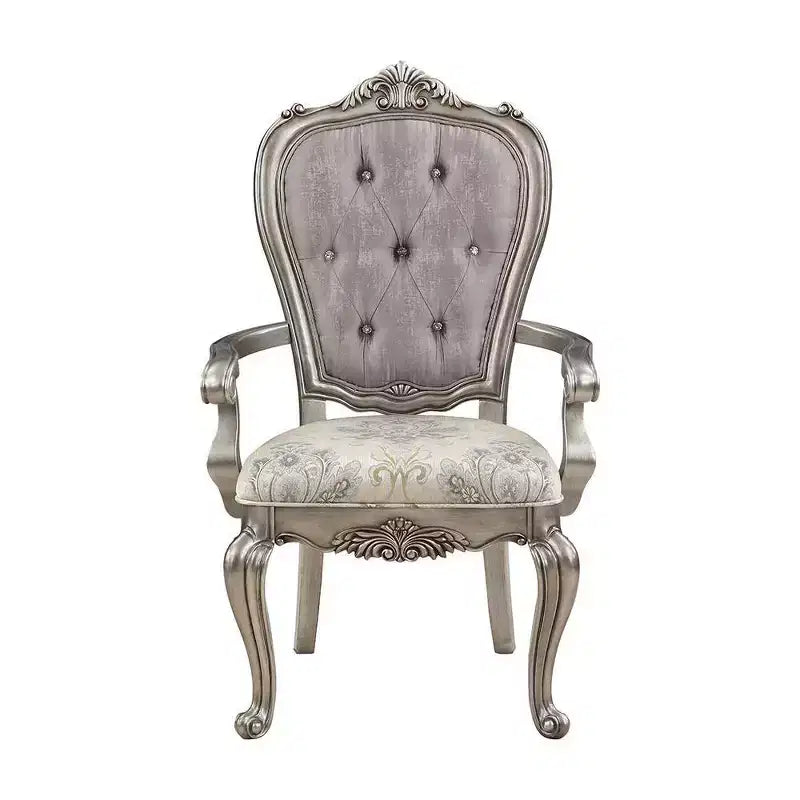 23.25 Chaise de salle à manger Ariadne en velours et finition platine antique - Acme Furniture