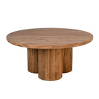 Table basse moderne en teck avec plateau rond - Salon | 39