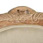 Fauteuil à oreilles Safavieh Couture Kali en chêne et lin naturel - 34 larg. x 34 prof. x 40 haut.