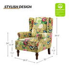 Fauteuil traditionnel à oreilles Gott avec pieds en bois massif par HULALA HOME