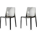 Chaise de salle à manger sans accoudoirs à dossier bas en acrylique ambre