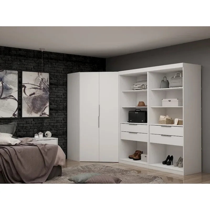 Mulberry 2.0 Semi-ouvert 3 sections Moderne 4 tiroirs Armoire d'angle Ensemble de 3