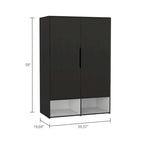 Armoire double rose FM Furniture avec tringle