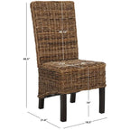 Lot de 2 chaises de salle à manger en osier naturel 48L x 56P x 104H cm, style bohème côtier