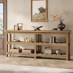 Tribesigns 70.86 Table console extra longue, table d'entrée de style rustique à 3 niveaux, table de canapé en bois derrière le canapé pour le salon, le couloir, le hall d'entrée