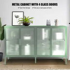Meuble élégant à 4 portes en verre trempé, 4 portes en verre, étagère réglable