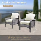 HOMLUX Lot de 2 chaises de patio en osier, ensemble de chaises d'extérieur tout temps à dossier haut en rotin