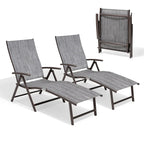 Pellebant Lot de 2 chaises longues de patio réglables en aluminium – N/A