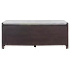 Banc de rangement rustique en bois Whisen, banc à chaussures d'entrée avec coussin amovible, étagères réglables