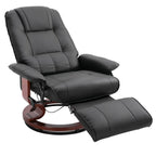 Fauteuil inclinable HomCom en similicuir avec base pivotante manuelle réglable et repose-pieds confortable et relaxant
