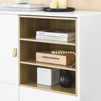 Meuble de rangement multifonctionnel avec porte, meuble de rangement moderne, meuble de rangement en bois, meuble à tiroirs avec poignée en cuir