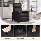 Yaheetech Lot de 2 Canapés Inclinables Modernes en Cuir PU pour Salon, Chambre