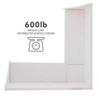 Banquette de coin-repas Linon Tobin traditionnelle en bois massif sans dossier avec coussin blanc - Linon