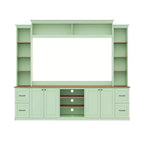 Meuble TV mural 4-en-1 ModernLuxe de style campagnard, convient aux téléviseurs jusqu'à 70 pouces, meuble TV console multimédia avec étagères réglables et tiroirs