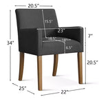 Lot de 6 chaises de salle à manger capitonnées avec accoudoirs, fauteuils modernes en lin avec pieds en bois, chaises d'appoint pour salle à manger, salon – Panipeachy