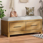 Banc à chaussures avec coussin amovible et rangement dissimulé pour l'organisation de l'entrée et du salon