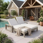 Bain de soleil double Polibi avec dossier réglable sur 5 positions