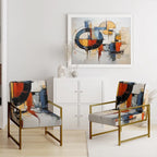 Fauteuil d'appoint rembourré et fauteuil moderne du milieu du siècle Designart Colorful Mid Century Abstract Fusion I