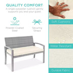 Banc de jardin en osier d'extérieur 2 places Best Choice Products avec coussin, capacité de 317 kg