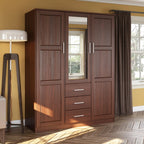 Palace Imports Armoire Cosmo 3 portes 100 % bois massif avec portes en bois massif ou portes miroir