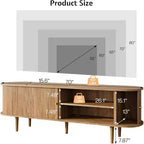 Meuble TV AMERLIFE 70 avec pieds en bois massif, console TV de style moderne du milieu du siècle avec porte à tambour