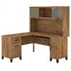 Bureau d'angle en L 60" Bush Furniture Somerset avec huche de rangement