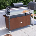 Chariot de barbecue extérieur avec plateau en acier inoxydable (sans tabouret)