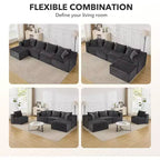 Canapé modulaire sectionnel nuage 107/137, canapé sans armature à assise profonde, canapés de sol confortables convertibles avec poufs et mousse à mémoire de forme