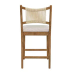Tabourets de comptoir rembourrés modernes en bois d'hévéa Natalie Christopher Knight Home avec dossier en corde tressée (lot de 4)
