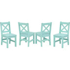 Ensemble table et chaises eHemco en bois massif pour enfants (4 chaises incluses), ensemble de 5 pièces
