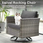 Ovios Tampa Ensemble de meubles de patio extérieur 8 pièces en osier avec canapé, fauteuils pivotants et coussins