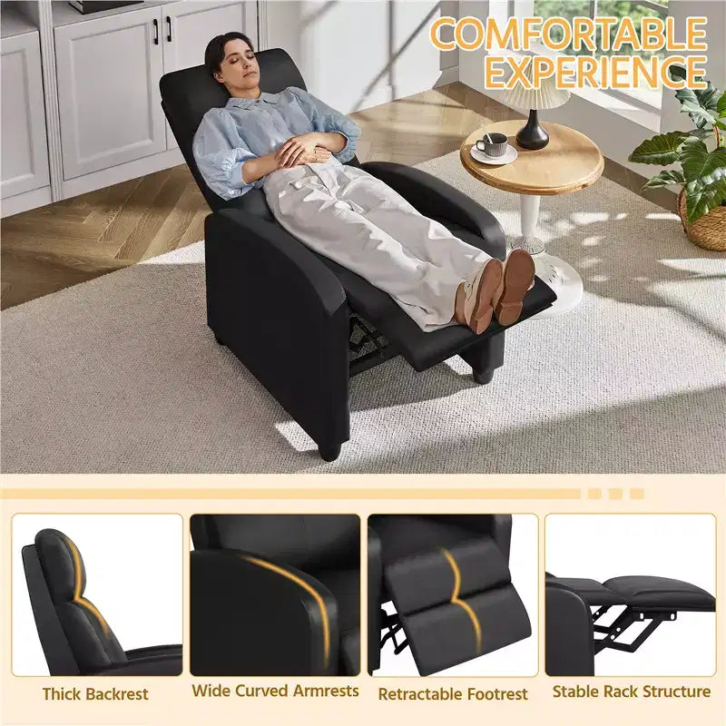 Yaheetech Lot de 2 Canapés Inclinables Modernes en Cuir PU pour Salon, Chambre