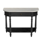 Console plateau marbre – Marron clair / Gris / Noir délavé, Demi-lune, Assemblage 1 personne