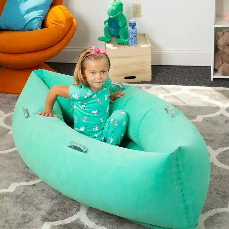 Siège sensoriel enveloppant Bouncyband Peapod, 152 cm, 6-12 ans, jusqu'à 155 cm, vert