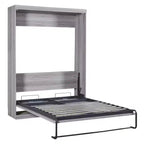 Lit escamotable mural pleine grandeur/taille double, lit en armoire en bois, gris