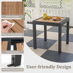 Table de patio extensible d'extérieur 31,5-63 pouces, entretoise en L incluse