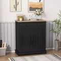 Petit meuble de rangement, buffet compact en bois avec 2 tiroirs et 2 portes, meuble d'appoint moderne et minimaliste pour la maison