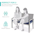 Banc de jardin en osier d'extérieur 2 places Best Choice Products avec coussin, capacité de 317 kg
