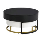 Tables basses gigognes rondes modernes à plateau relevable avec 2 tiroirs