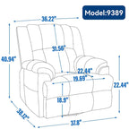 Fauteuil inclinable pivotant et à bascule en tissu Lazy Boy, grand fauteuil berçant manuel rembourré à l’excès avec accoudoirs à coussinet et dossier rembourré